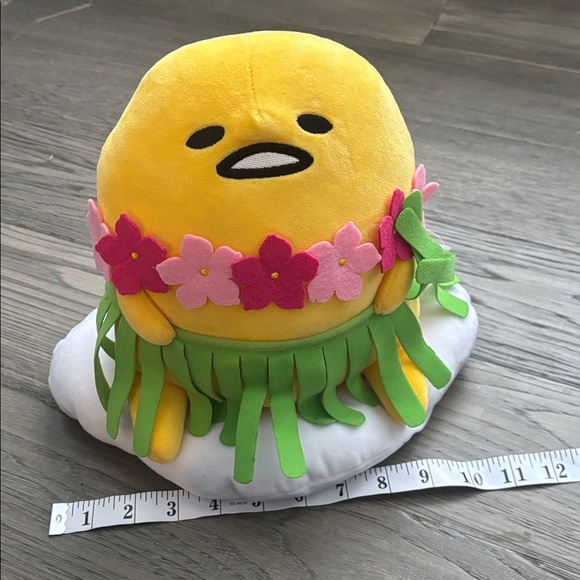 Gudetama | 2013 Gund The Lazy Egg Hula Skirt 9.5" Plush Hawaiian - Picture 11 of 12